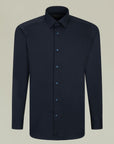 Camicia blu elasticizzata italiano regular fit-Angelico