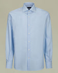 Cotton Pinstripe Shirt White Light Blue
