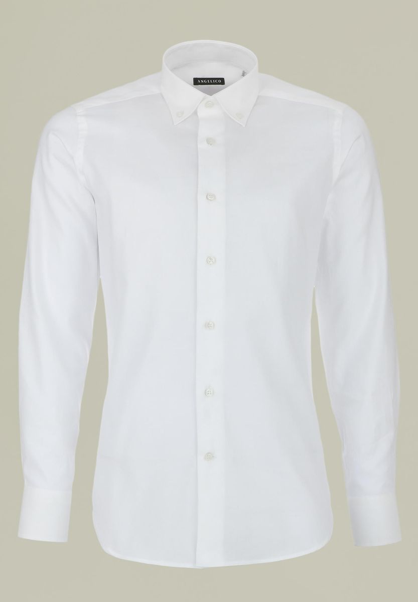 Camicia bianca oxford BD con Taschino regular fit-Angelico