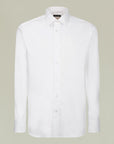 Camicia bianca twill collo italiano slim-Angelico