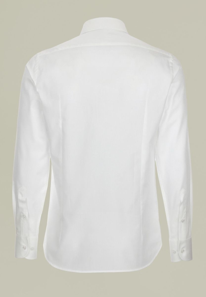 Slim cotton twill shirt French collar