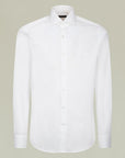 Camicia bianca unita twill Francese regular fit-Angelico