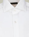 Camicia bianca unita twill Francese regular fit-Angelico
