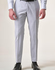 Pantalone grigio chiaro lana stretch custom-Angelico