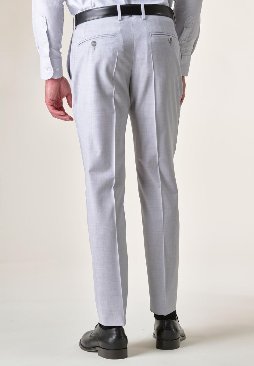 Pantalone grigio chiaro lana stretch custom-Angelico