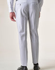 Pantalone grigio chiaro lana stretch custom-Angelico