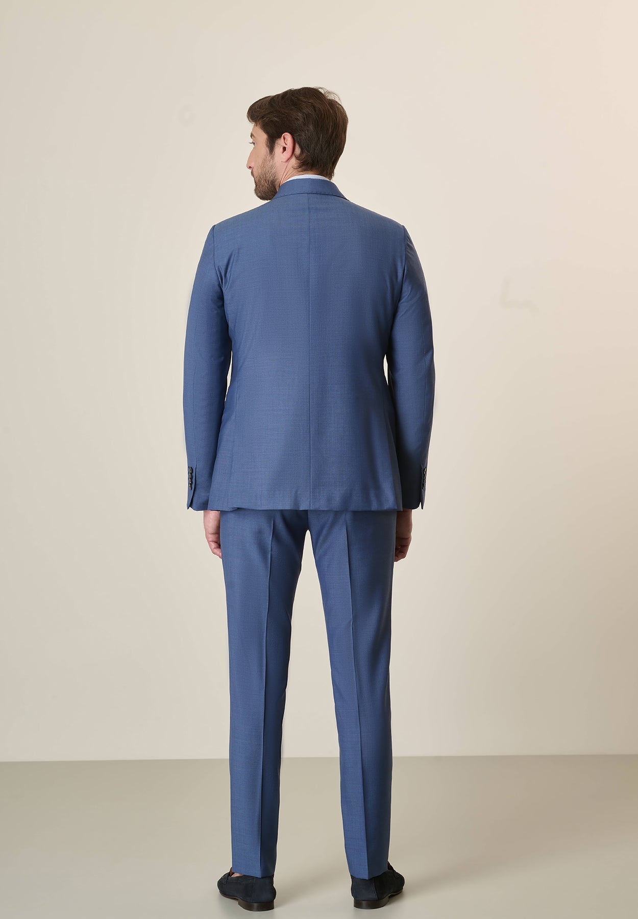 Custom Fit Virgin Wool Mohair-Effect Air Force Blue Suit