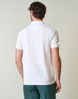 White derby piquet cotton polo shirt