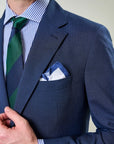 Custom fit blue micro-pattern wool suit