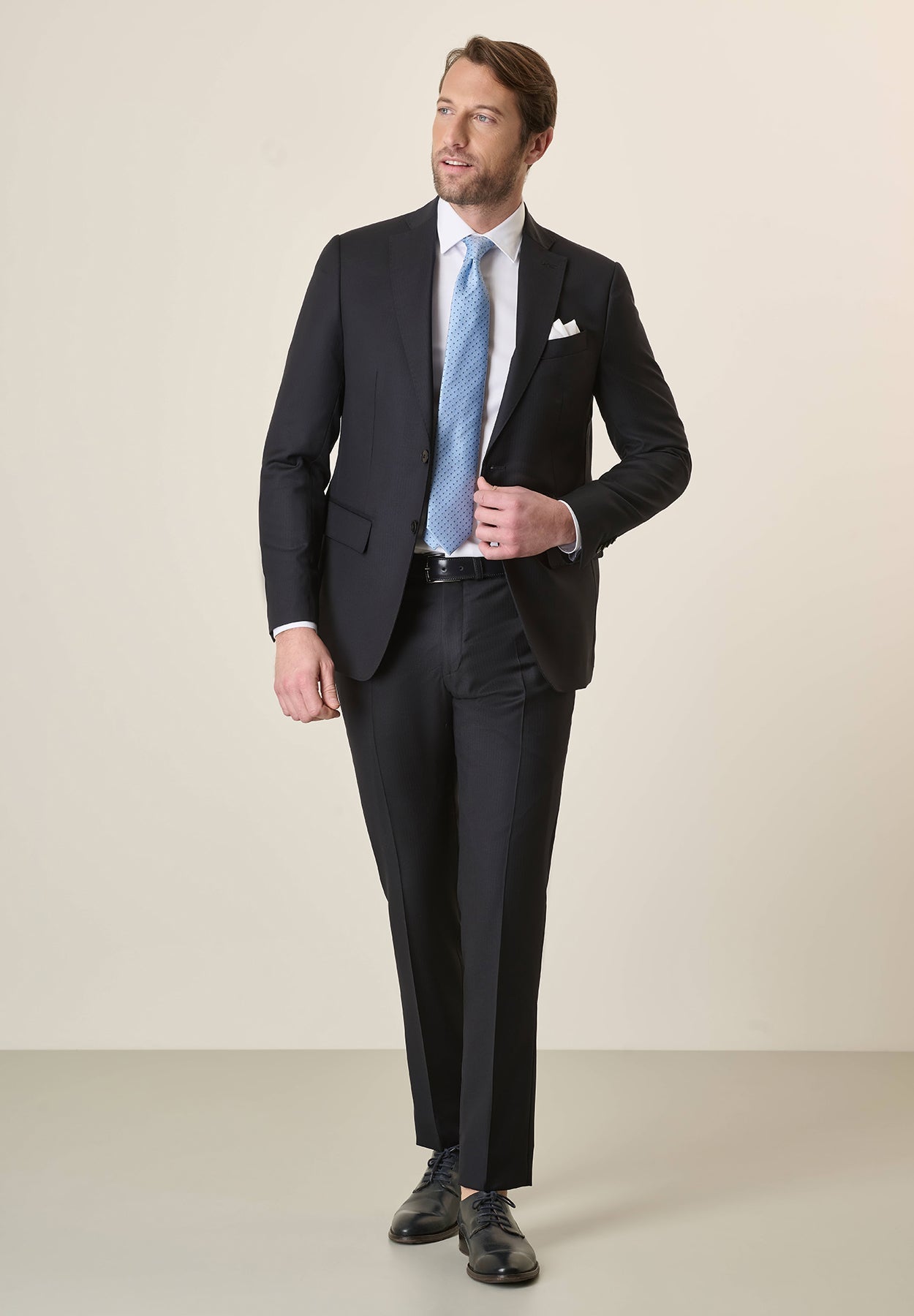Custom Fit Midnight Blue 140S Virgin Wool Suit