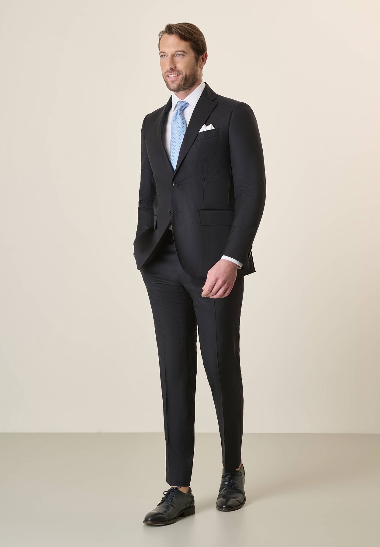 Custom Fit Midnight Blue 140S Virgin Wool Suit