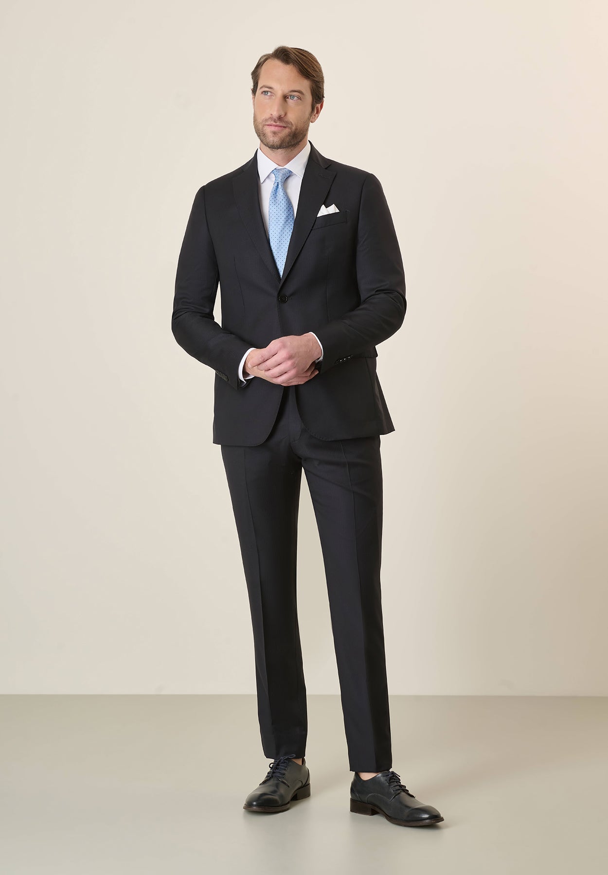 Custom Fit Midnight Blue 140S Virgin Wool Suit