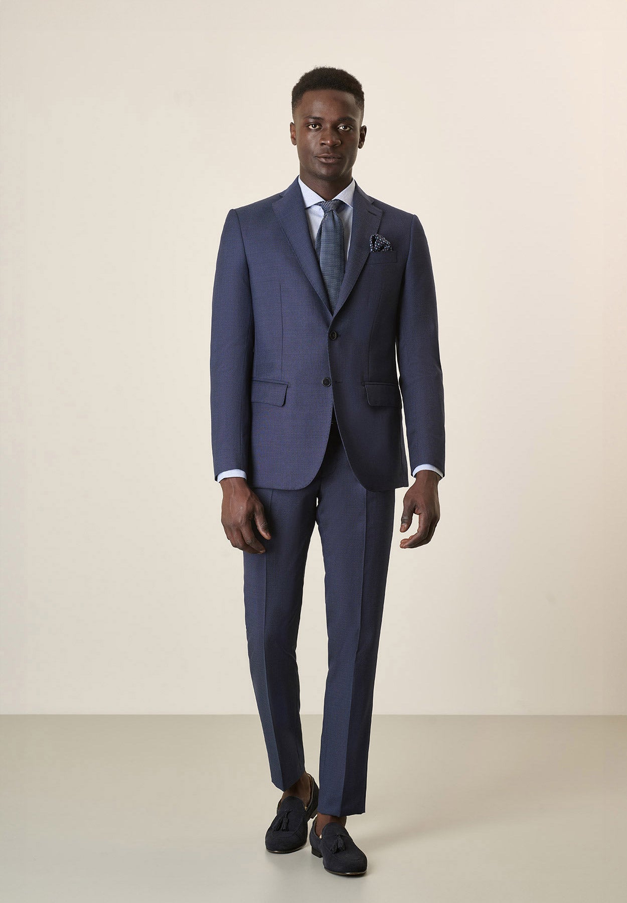 Custom Fit Midnight Blue 100S Virgin Wool Suit