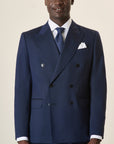 Custom Fit Double-Breasted Blue Virgin Wool Suit