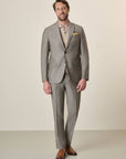 Beige Mohair-Effect Virgin Wool Custom-Fit Suit