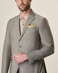 Beige Mohair-Effect Virgin Wool Custom-Fit Suit