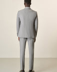 Light Gray Mohair-Effect Virgin Wool Custom-Fit Suit