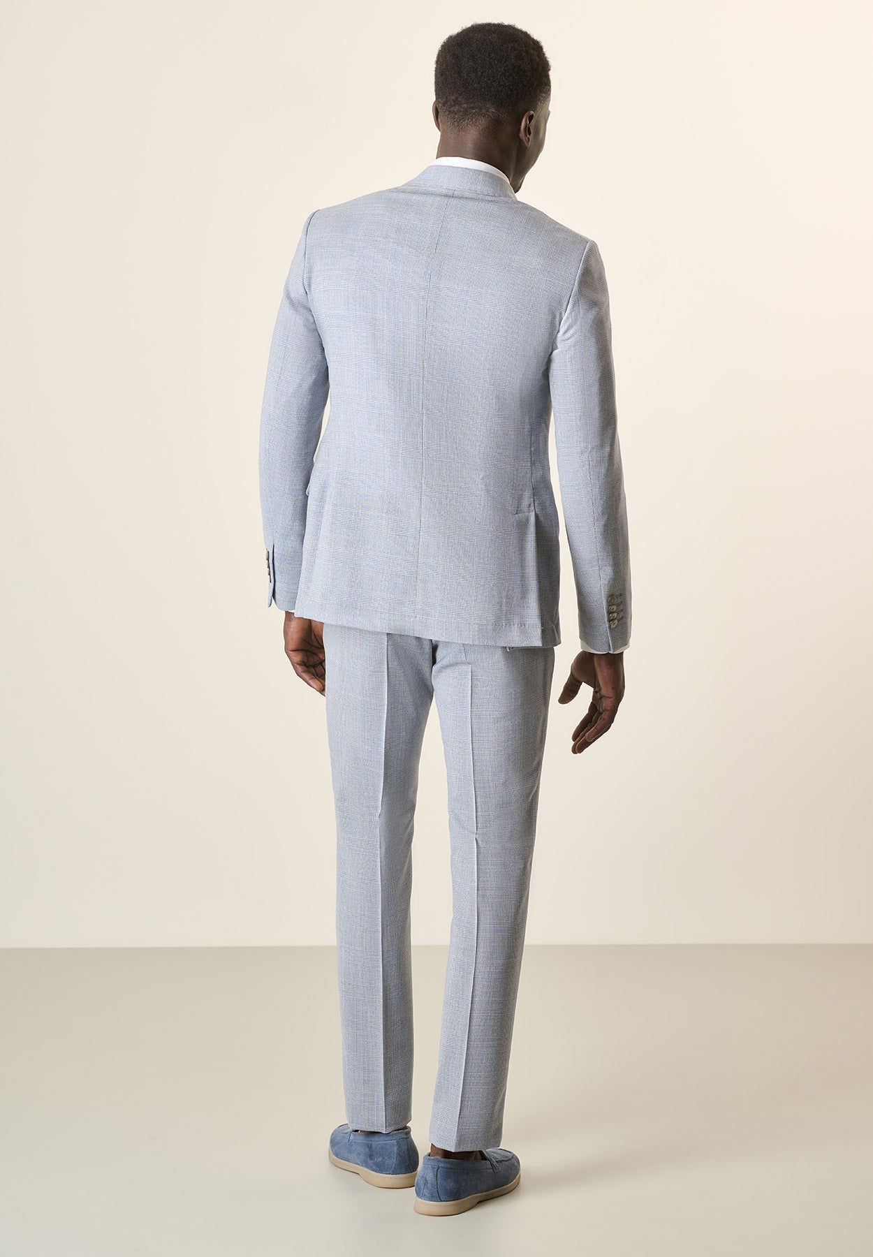 Gorgomoro Custom Fit Unlined Virgin Wool Wales Navy Blue Suit