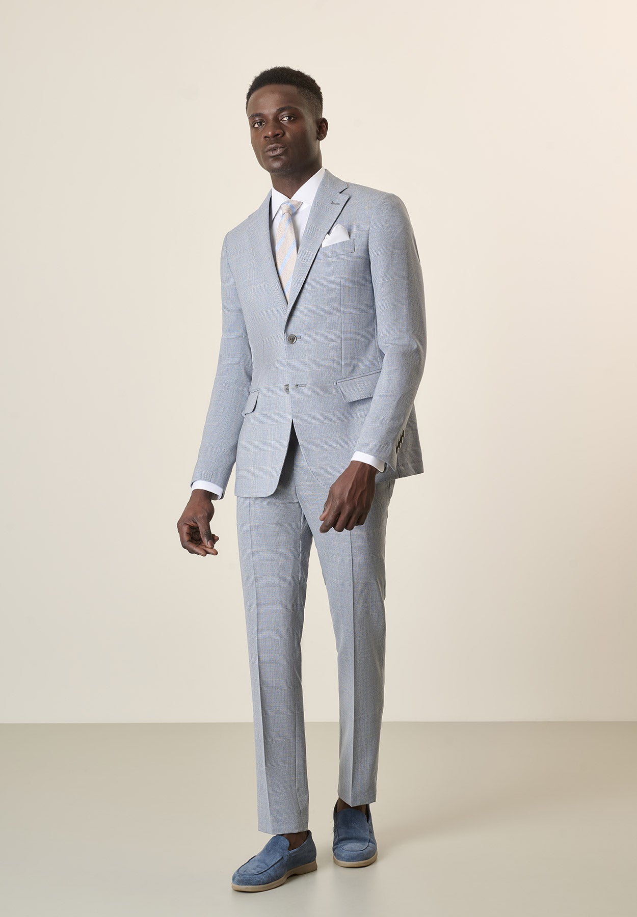 Gorgomoro Custom Fit Unlined Virgin Wool Wales Navy Blue Suit