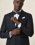 Midnight Blue Tuxedo With A Custom Fit Peak Lapel