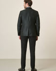 Black Tuxedo With Shawl Collar And Green Armor, Custom Fit