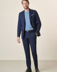 Light Blue Suit In Stretch Virgin Wool Canvas, Custom Fit