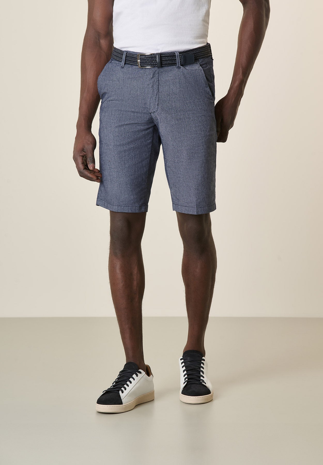 Blue Chambray Denim Bermuda Shorts