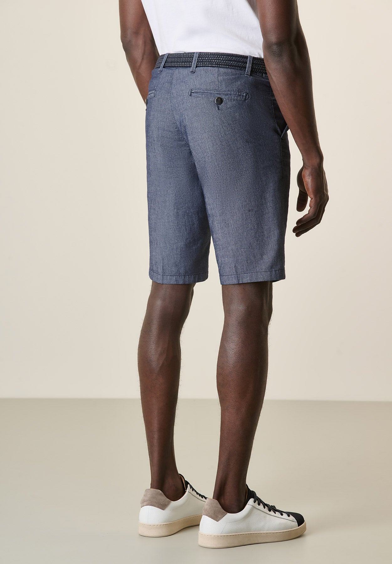 Blue Chambray Denim Bermuda Shorts