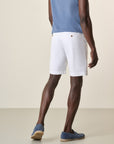 White Stretch Cotton Gabardine Bermuda Shorts