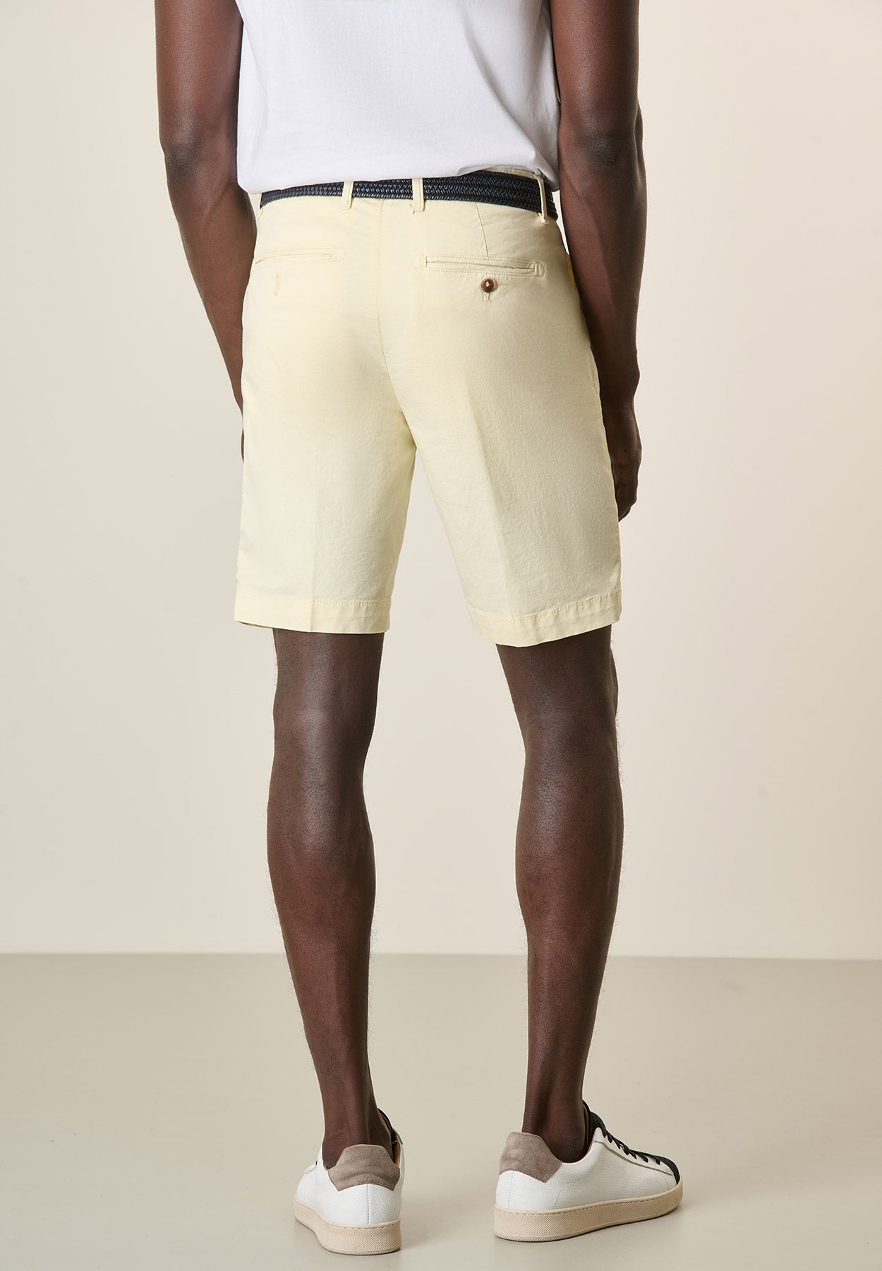 Yellow Stretch Cotton Gabardine Bermuda Shorts