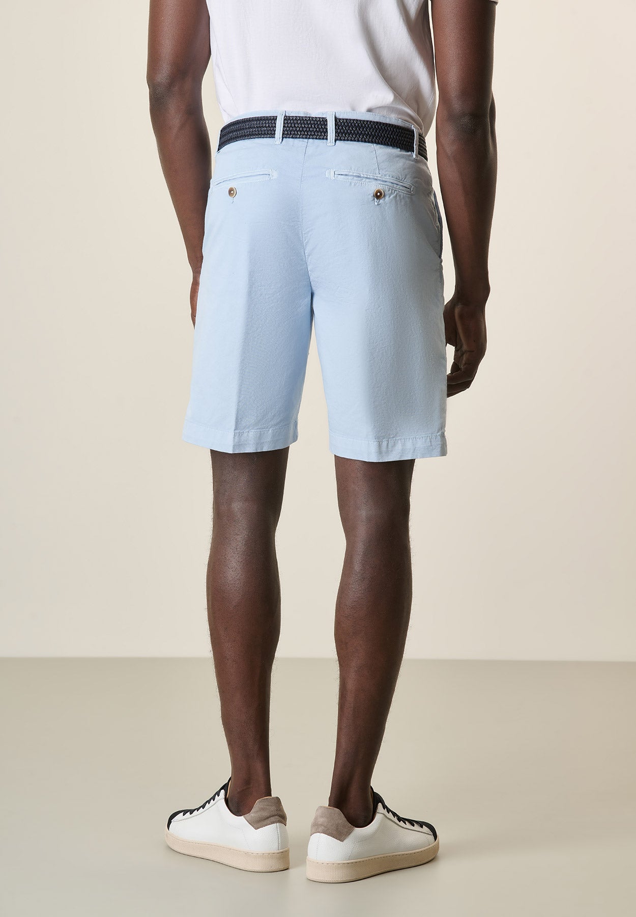 Light Blue Bermuda Shorts In Stretch Cotton Gabardine
