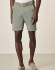 Sage Green Stretch Cotton Gabardine Bermuda Shorts