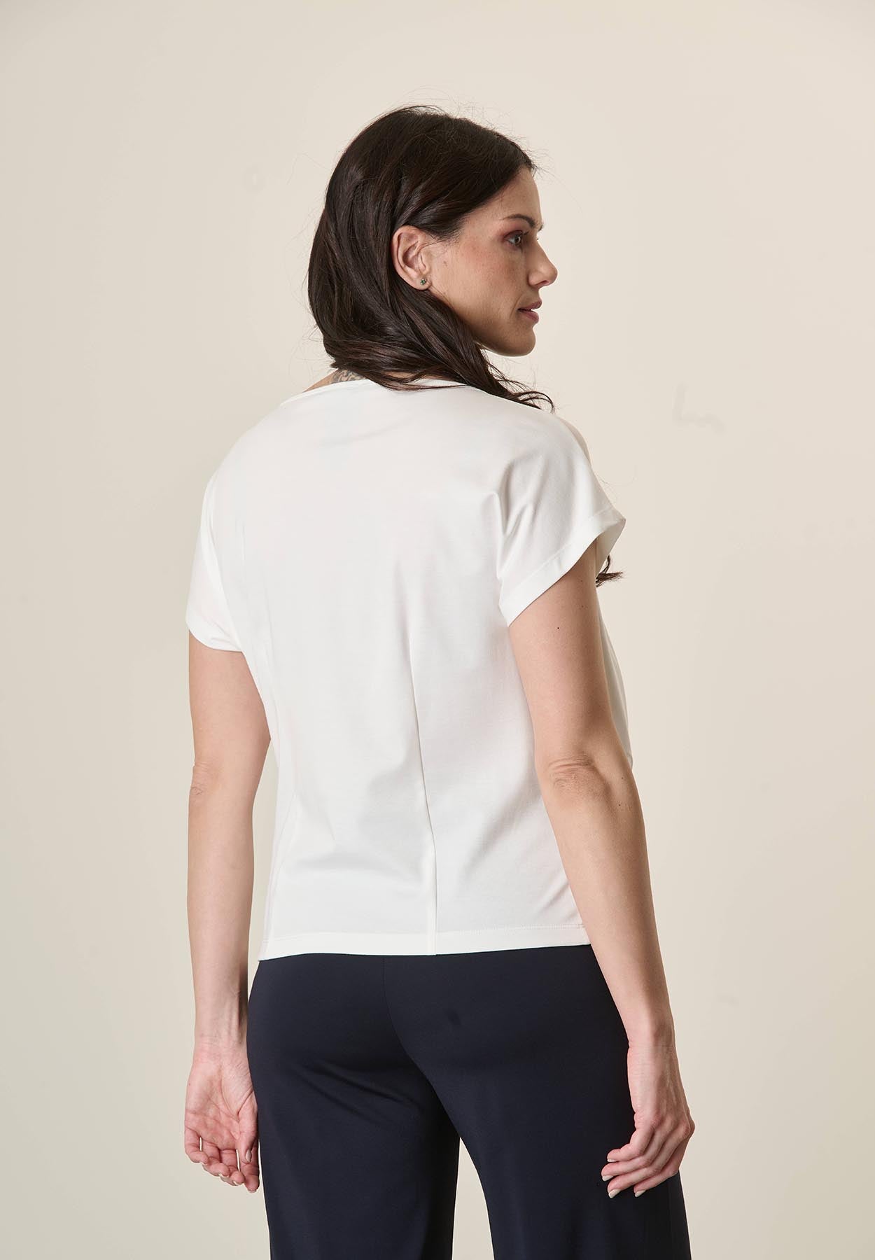 White Stretch Knot Blouse