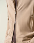 Beige bomber jacket in unlined technical fabric