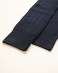 Blue ribbed stretch cotton sock
