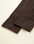 Dark brown ribbed stretch cotton sock