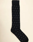 Blue sock with a light blue micro-design in stretch cotton