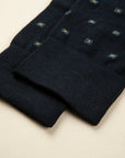Blue sock with a light blue micro-design in stretch cotton