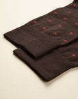 Dark brown micro-design stretch cotton sock