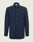 Slim fit blue jacquard cotton shirt