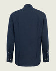 Slim fit blue jacquard cotton shirt