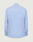 Custom fit light blue linen shirt