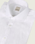 Custom fit white linen shirt
