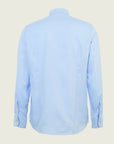 Light blue and white slim-fit cotton shirt with micro-pattern