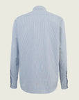 Regular fit blue and white micro-check cotton shirt
