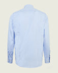 White and blue slim fit non-iron cotton shirt