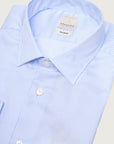 White and blue slim fit non-iron cotton shirt