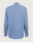 Regular fit light blue white houndstooth cotton shirt
