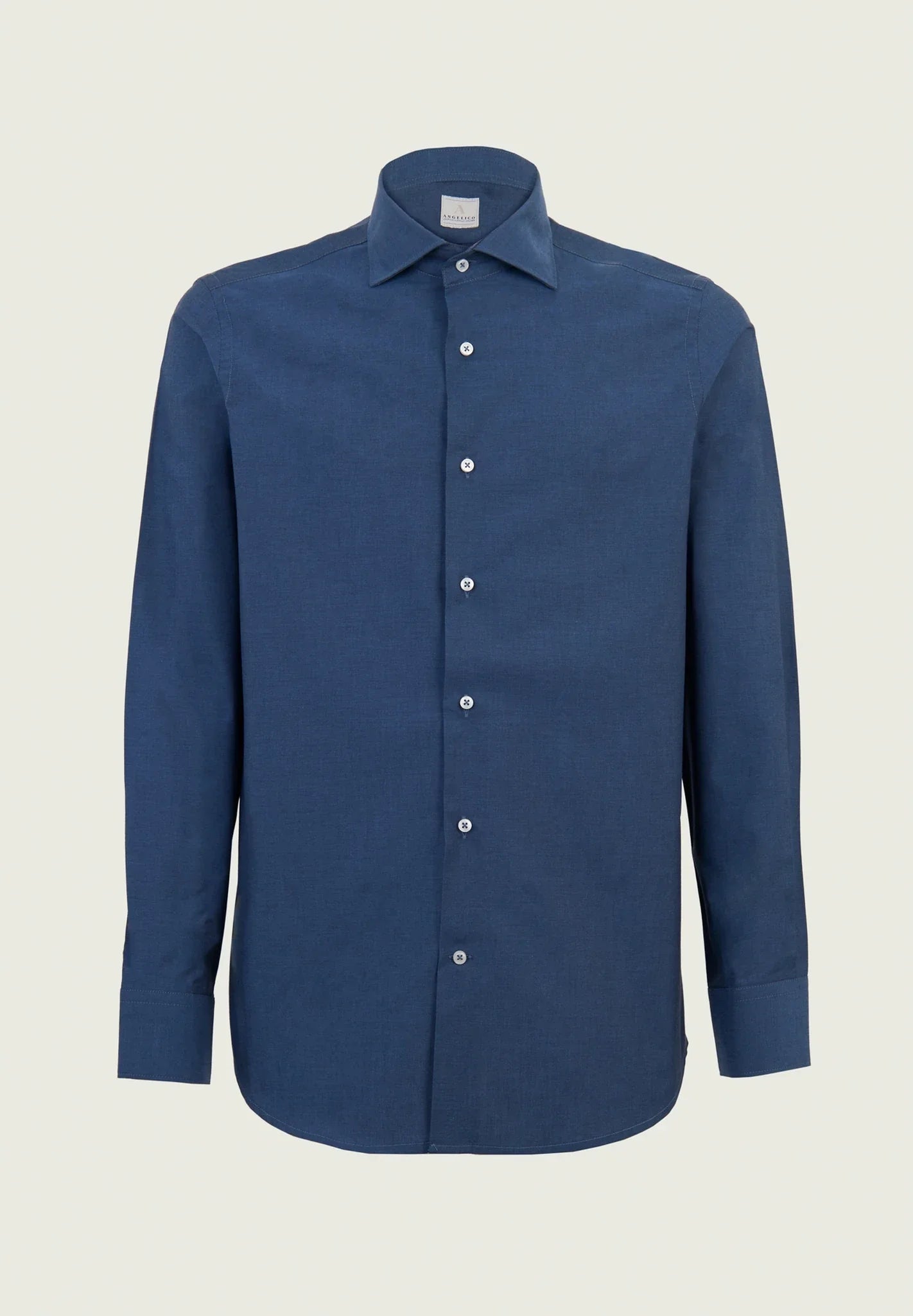 Slim fit cotton poplin air force blue shirt – ANGELICO
