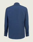 Slim fit cotton poplin air force blue shirt